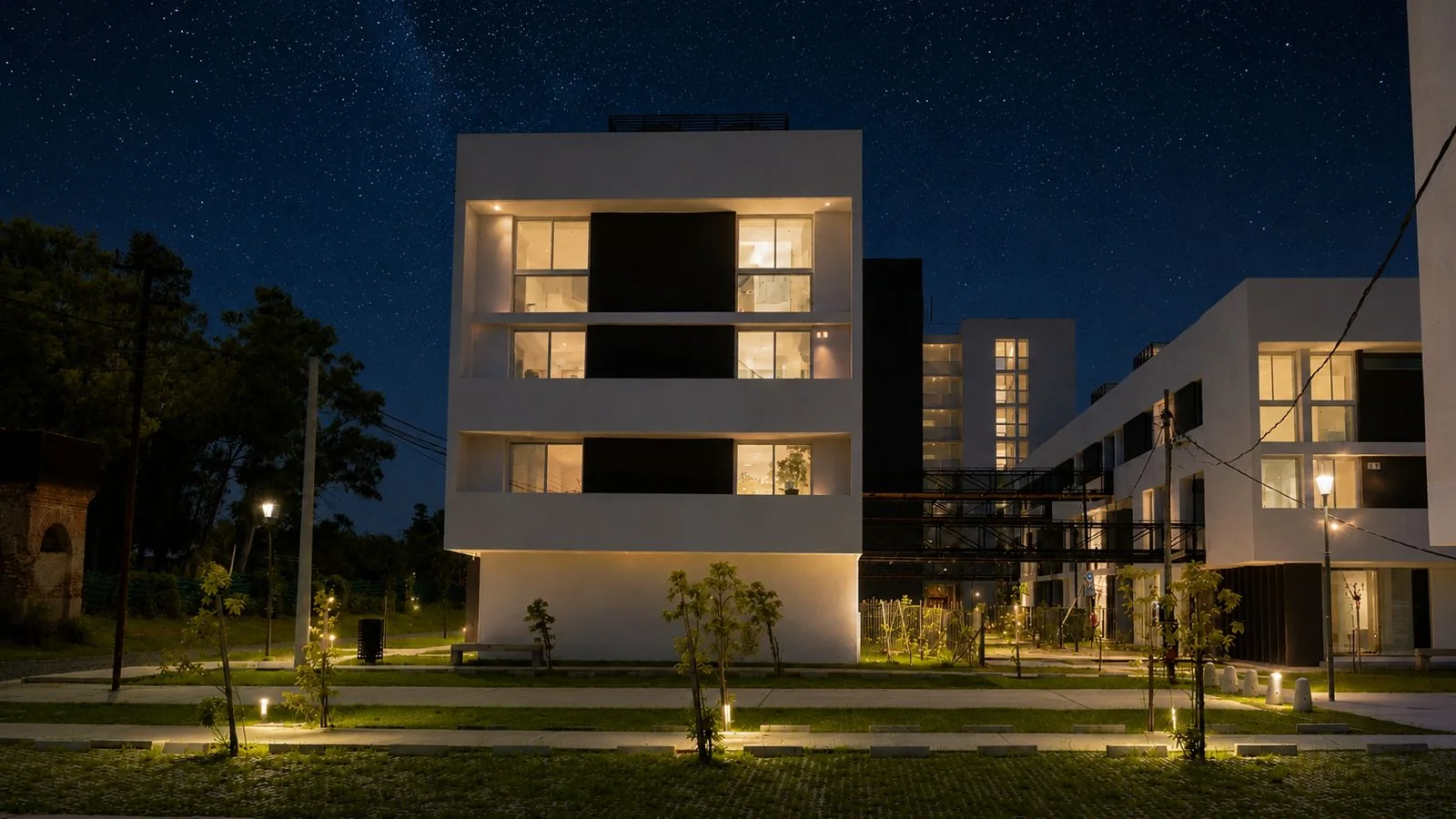 PROCREAR Baigorria — Vista nocturna frontal